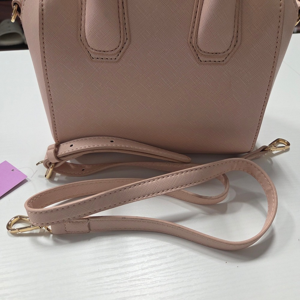 Younique Blush Pink Saffiano Satchel Crossbody Bag Gold Hardware - Picture 5 of 6